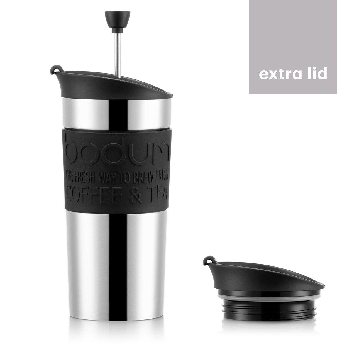 bodum Mug à piston isotherme en inox double paroi TRAVEL PRESS SET  