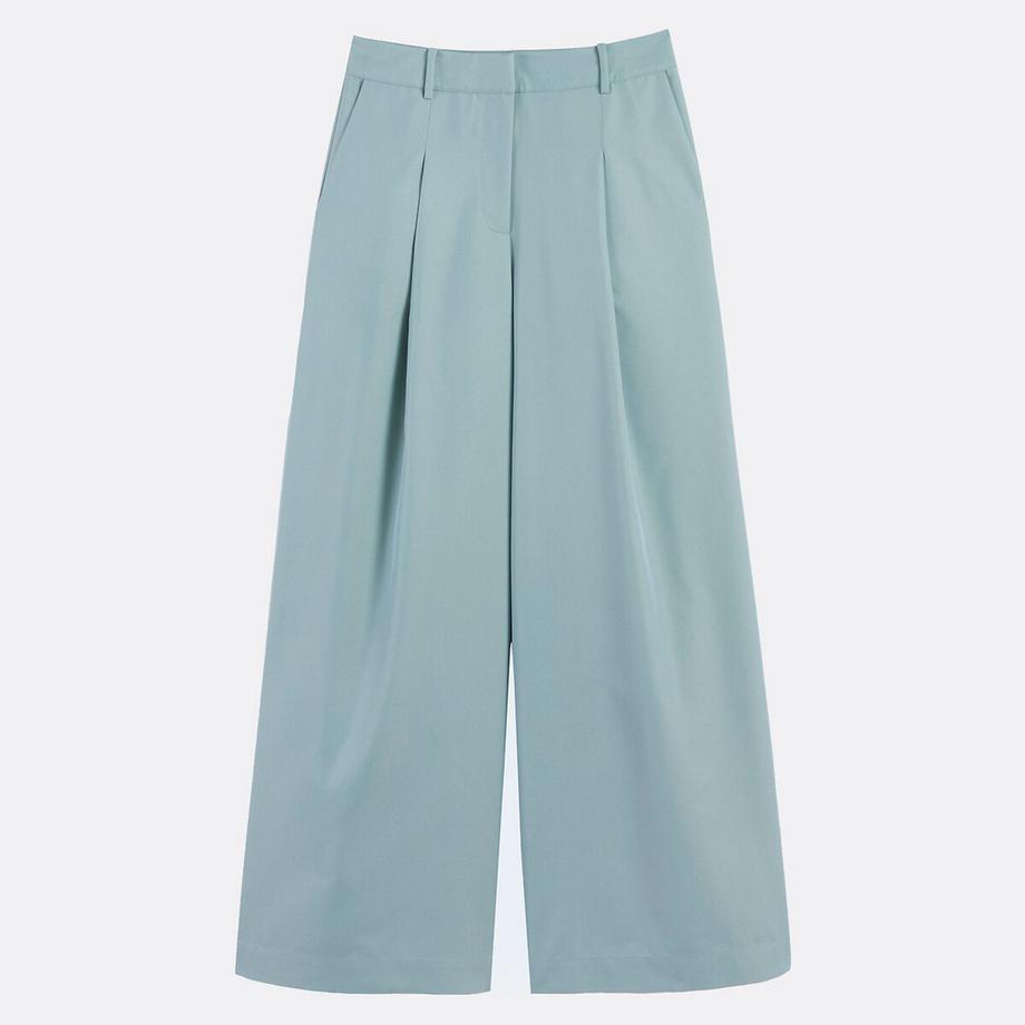 La Redoute Collections Weite Hose mit Abnähern aus Baumwollmischgewebe  