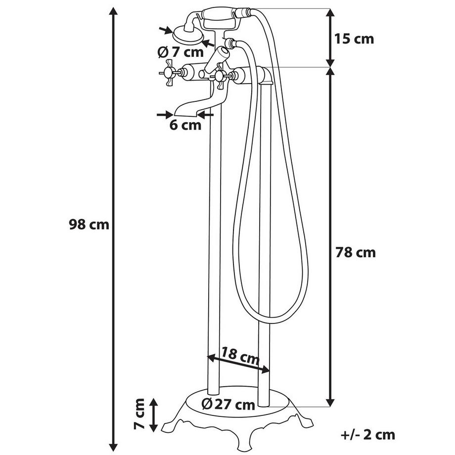 Beliani Freistehende Badewannenarmatur aus Messing Glamourös HEBBE  