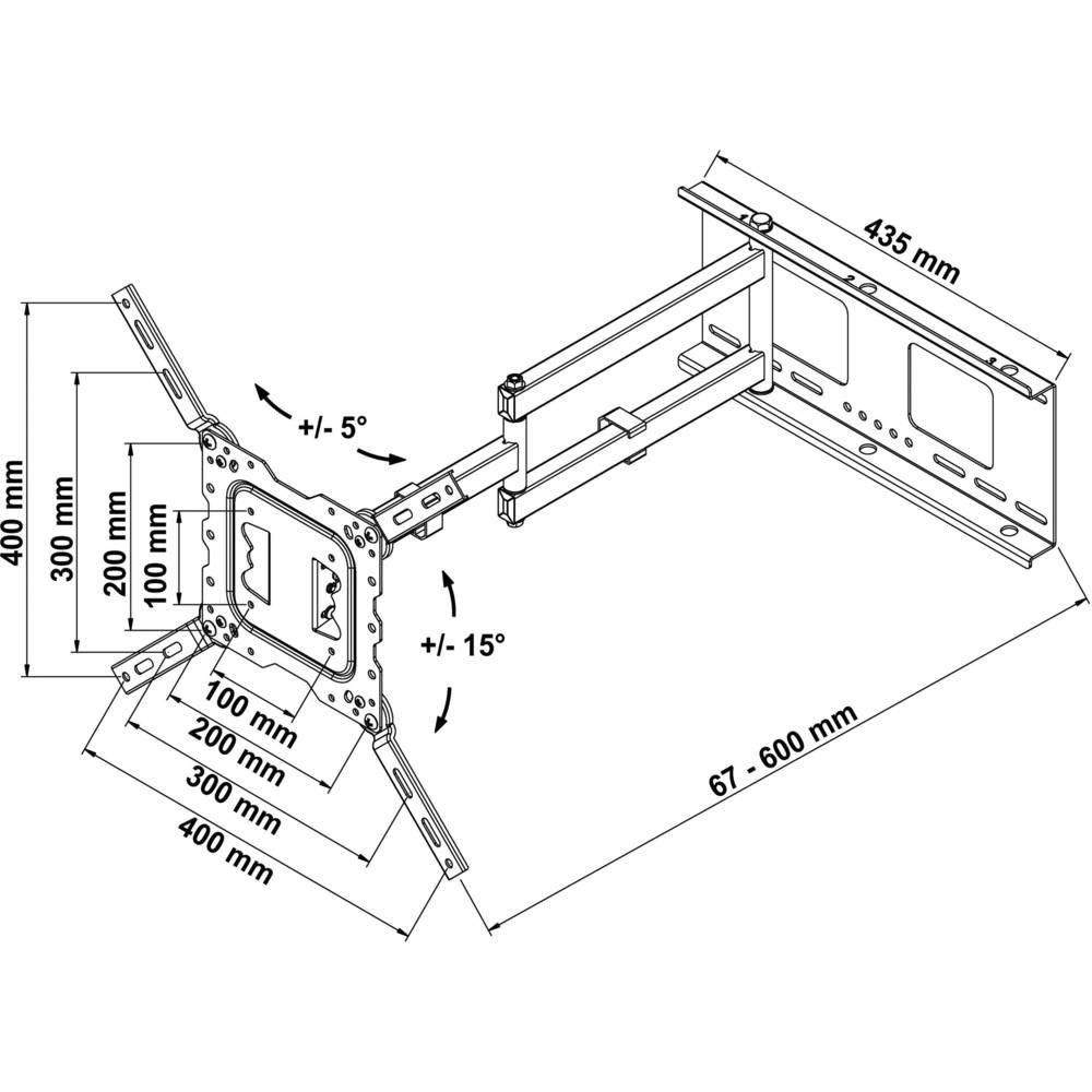 My Wall  Supporto a parete per TV 66,0 cm (26) - 119,4 cm (47) Inclinabile + girevole 