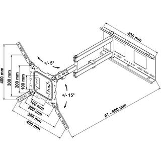 My Wall  Supporto a parete per TV 66,0 cm (26) - 119,4 cm (47) Inclinabile + girevole 