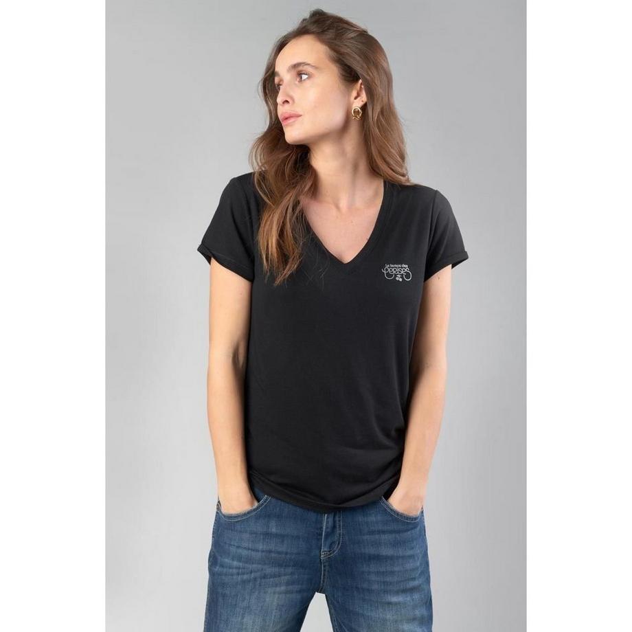 le temps des cerises Smallvtrame T-shirt Col V  