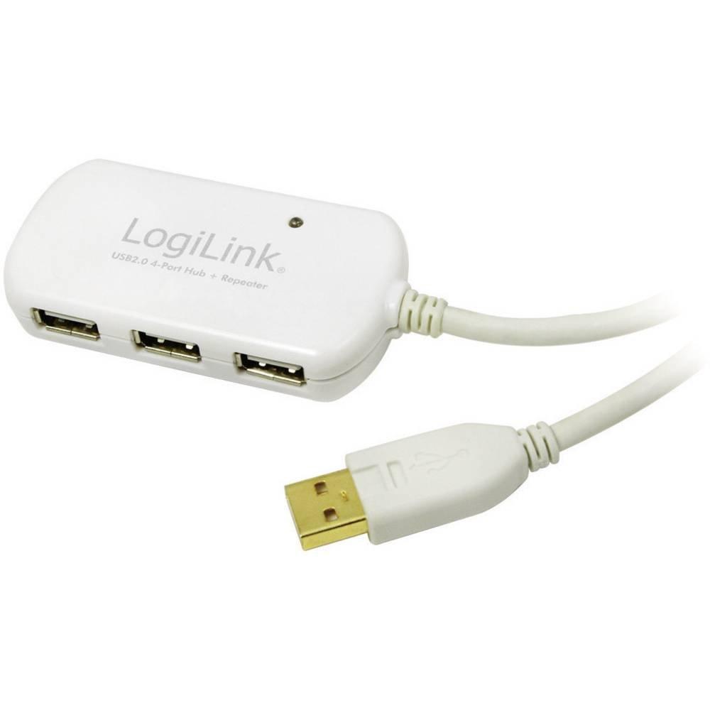 LogiLink  USB 2 Repeaterkabel mit 4 Port USB-Hub 