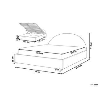 Beliani Bett mit Bettkasten aus Polyester Retro VAUCLUSE  