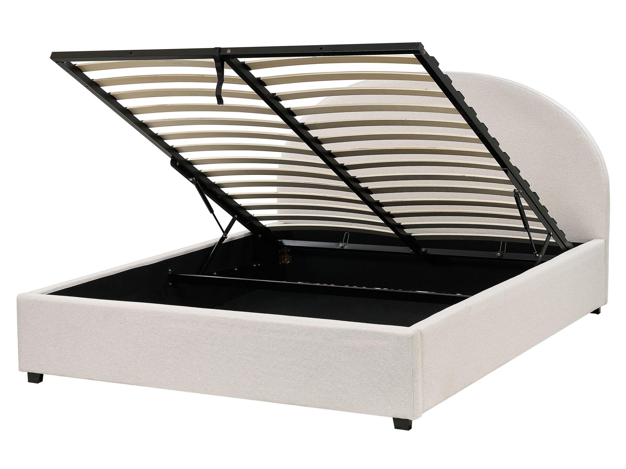 Beliani Bett mit Bettkasten aus Polyester Retro VAUCLUSE  