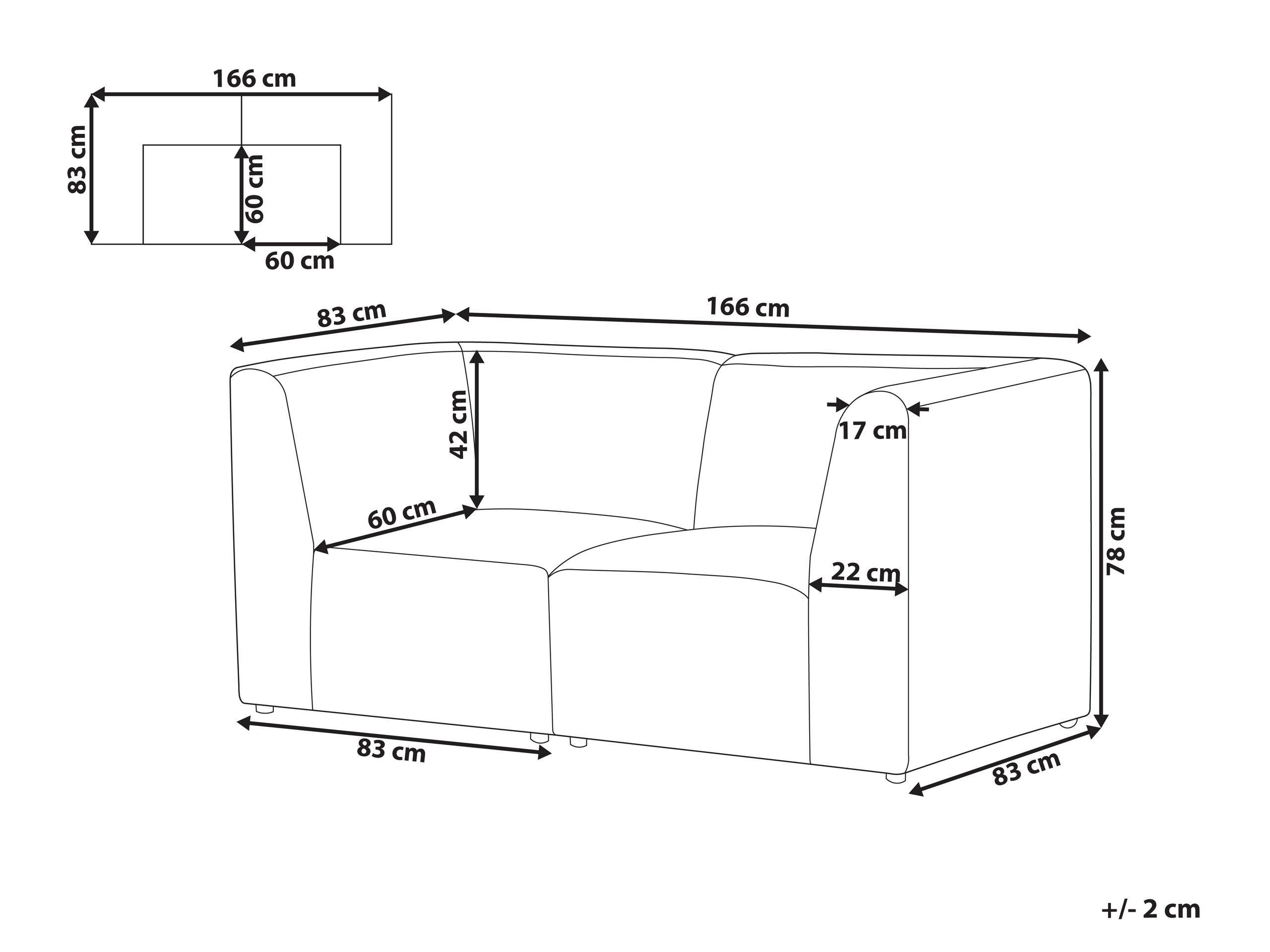 Beliani 2 Sitzer Sofa aus Cord Modern LEMVIG  