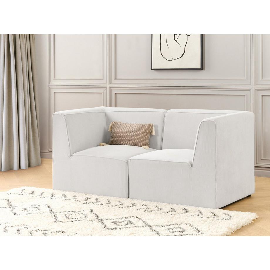 Beliani Canapé 2 places en Velours côtelé Moderne LEMVIG  