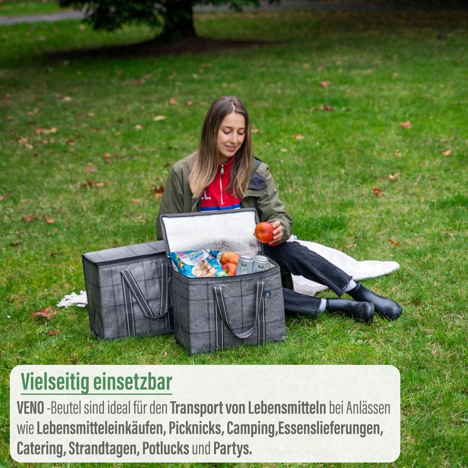 Only-bags.store  2 Stück Einkaufstasche Wiederverwendbare faltbare Kühltasche Einkaufskorb 