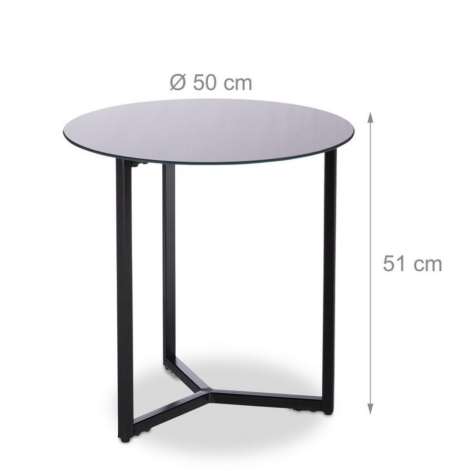 B2X Beistelltisch rund um Glas & Metall  
