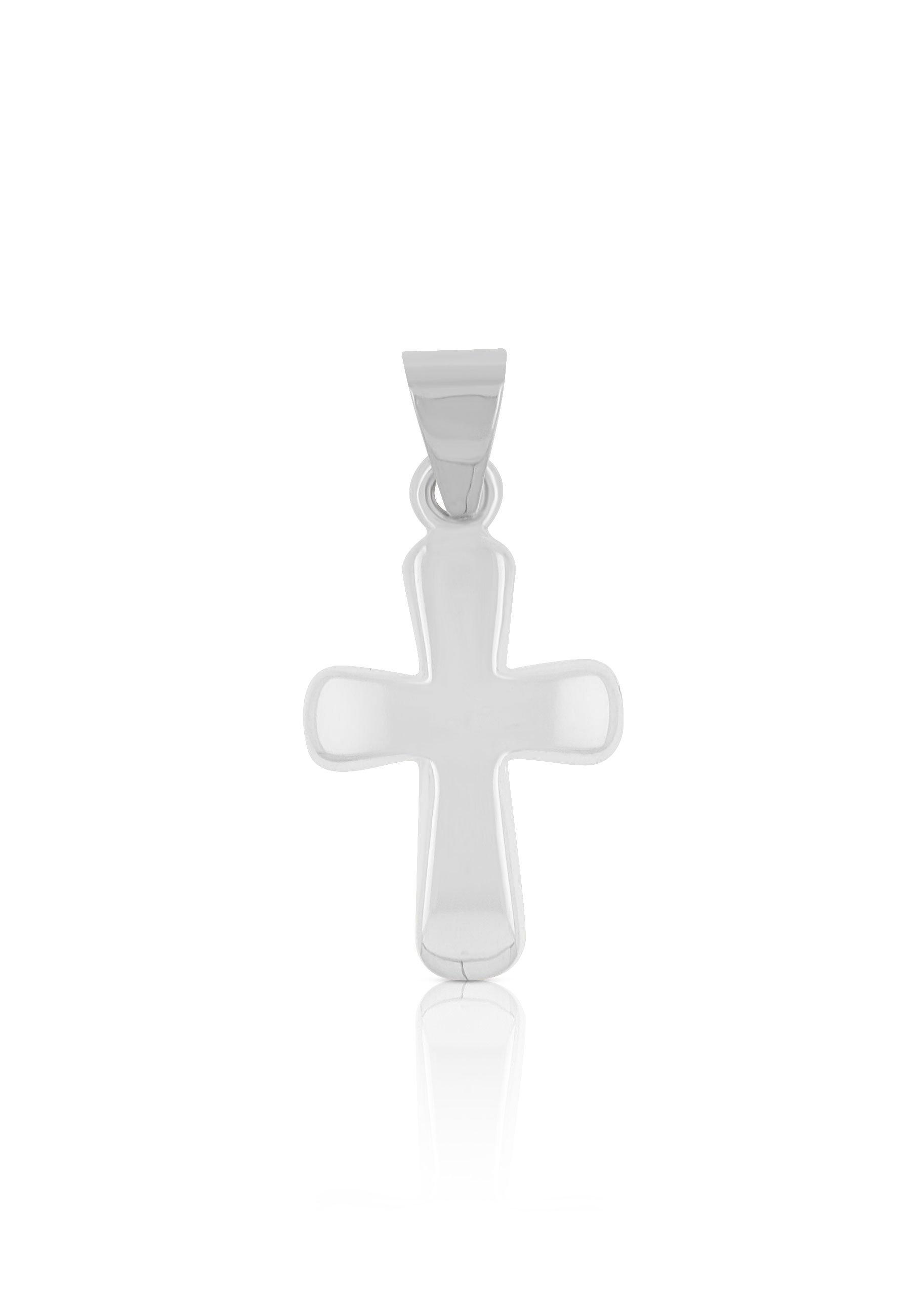 MUAU Schmuck  Anhänger Balken-Kreuz Weissgold 750, 18x9mm 