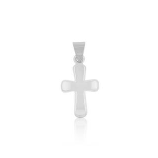 MUAU Schmuck  Anhänger Balken-Kreuz Weissgold 750, 18x9mm 