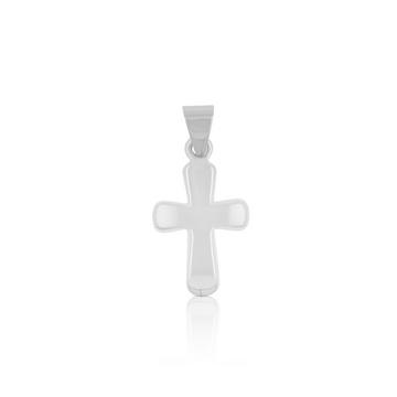 Pendentif croix de poutre en or blanc 750, 18x9mm