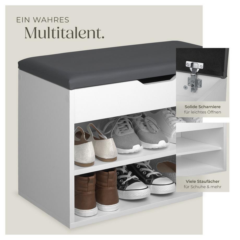 Tectake Schuhbank Jasmina mit Sitzpolster  