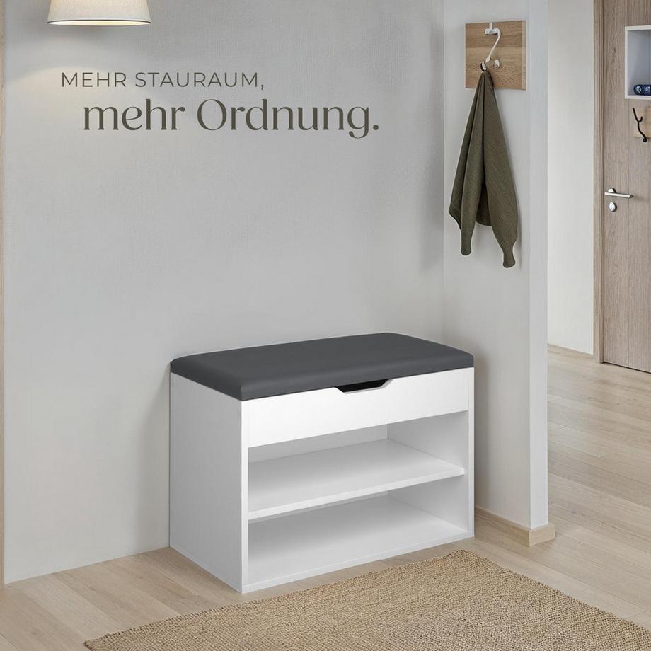 Tectake Banc à chaussures JASMINA avec coussin d'assise  