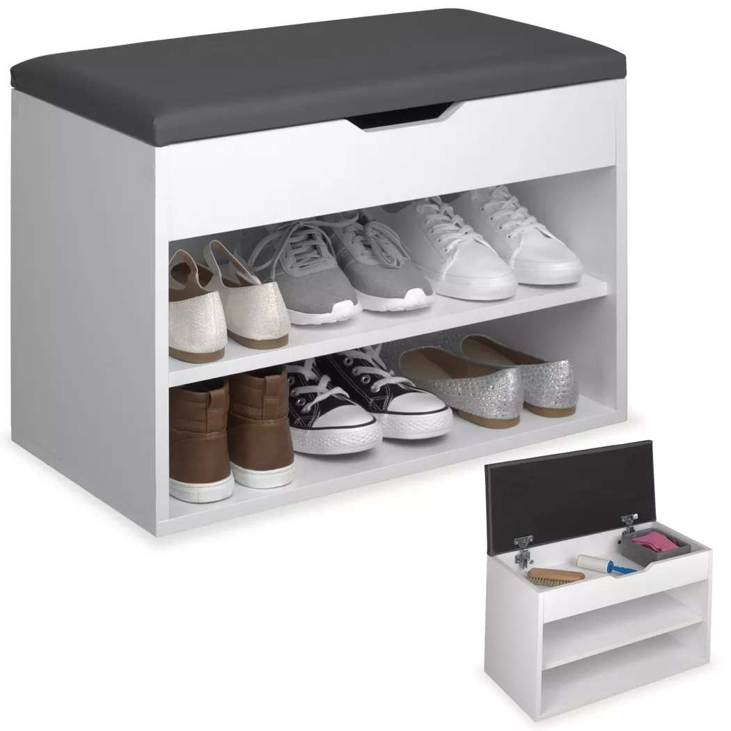 Tectake - Banc à chaussures pour 6 paires de chaussures avec Assise rembourrée