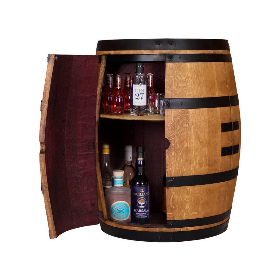 Bodega Barfass aus Eiche mit LED-Beleuchtung und Türe  