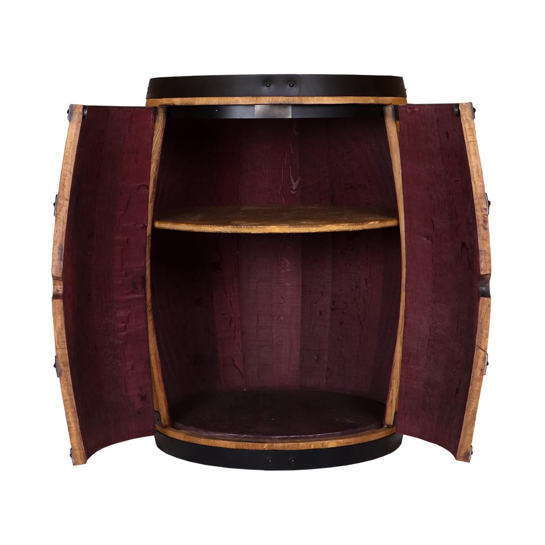 Bodega Tonneau de bar en chêne avec éclairage LED et porte  