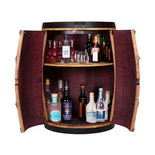 Bodega Tonneau de bar en chêne avec éclairage LED et porte  