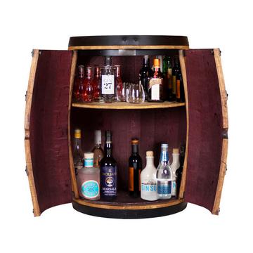 Tonneau de bar en chêne avec éclairage LED et porte