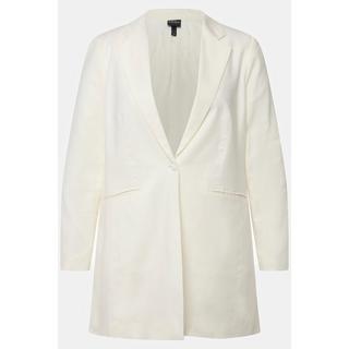 Ulla Popken  Blazer lungo di lino con revers e spacchetti laterali 