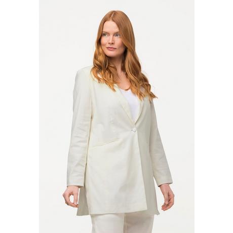 Ulla Popken  Blazer lungo di lino con revers e spacchetti laterali 