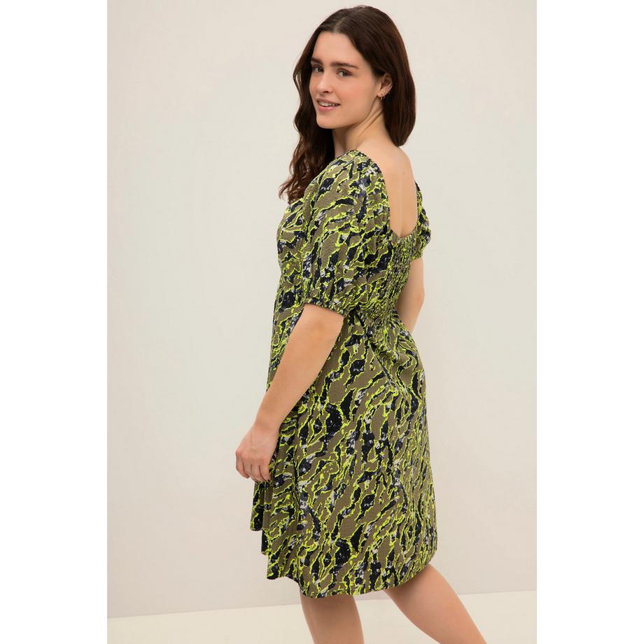 Studio Untold Mini Robe A-Line Zèbre Crinkle Col Halter Manches Ballon  