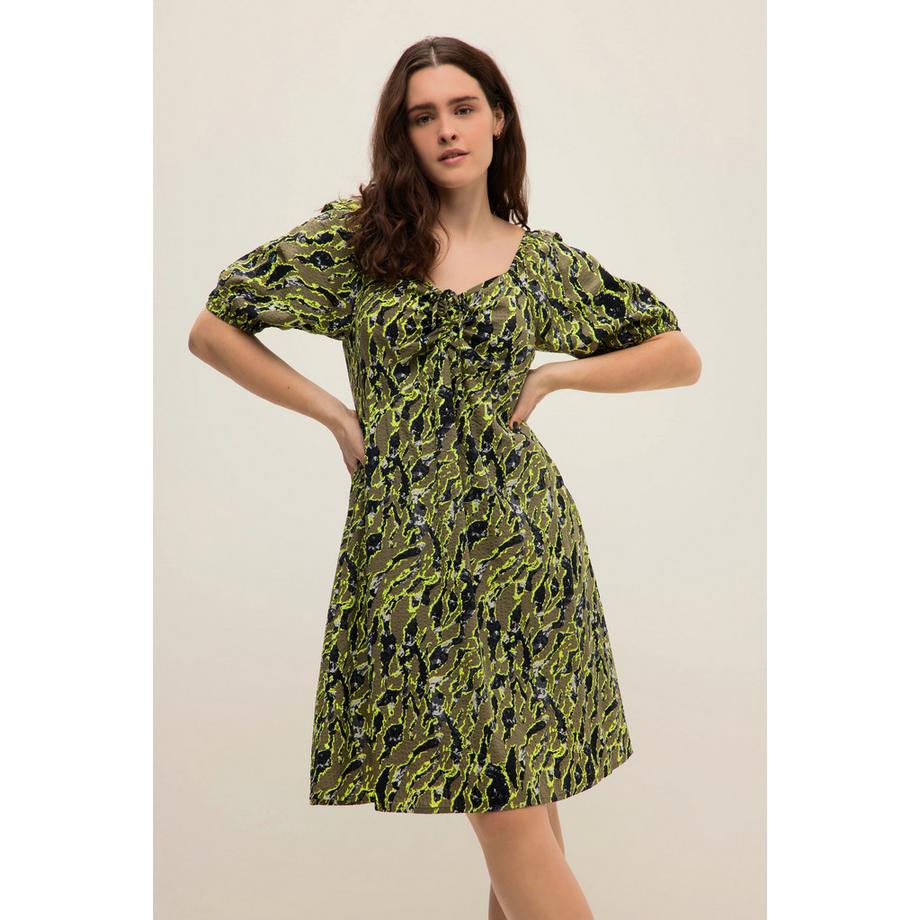 Studio Untold Mini Robe A-Line Zèbre Crinkle Col Halter Manches Ballon  