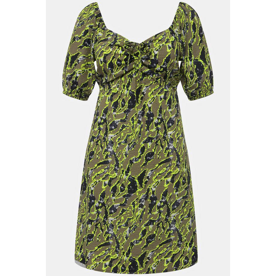 Studio Untold Mini Robe A-Line Zèbre Crinkle Col Halter Manches Ballon  