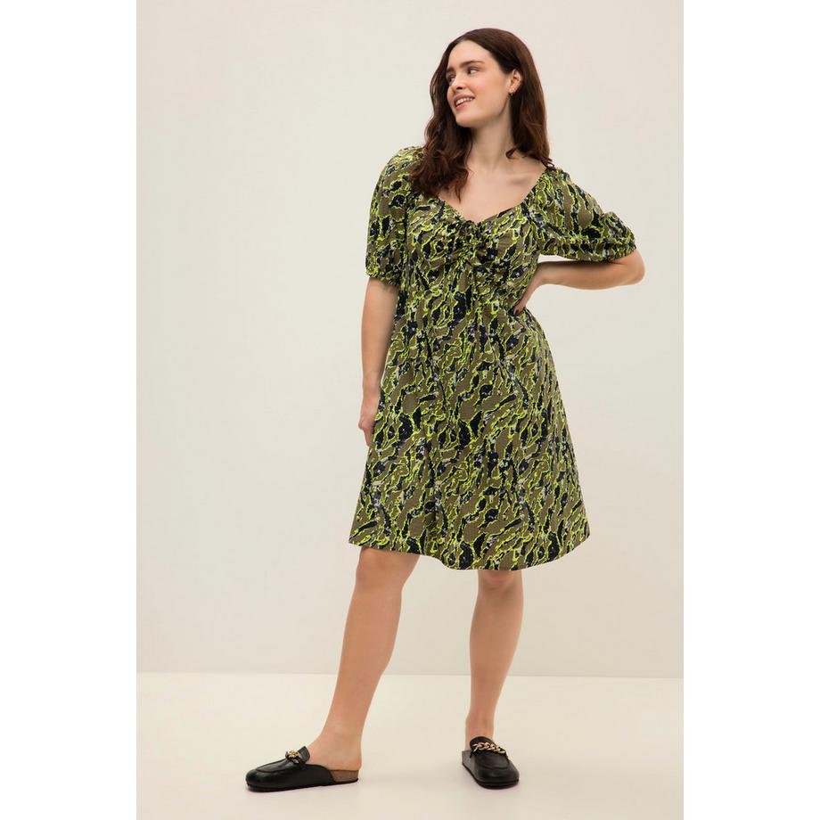 Studio Untold Mini Robe A-Line Zèbre Crinkle Col Halter Manches Ballon  