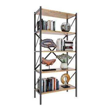 Holz Metall Aufbewahrung Stand Regal Bücherregal Deko Bücher Standregal Insasi 5