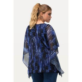 Ulla Popken  Blouse doublée oversize, col rond et manches courtes 