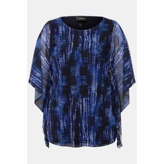 Ulla Popken  Blouse doublée oversize, col rond et manches courtes 