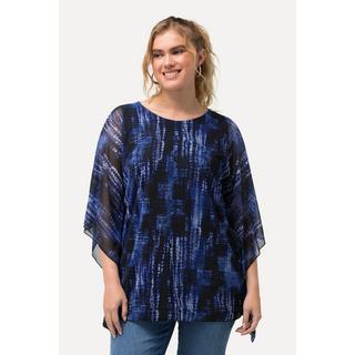 Ulla Popken  Blouse doublée oversize, col rond et manches courtes 