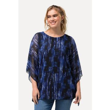 Blouse doublée oversize, col rond et manches courtes