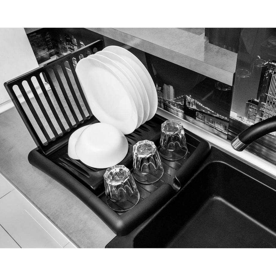 B2X  Ausziehbarerer Geschirrständer mit Platz für Teller und Gläser 