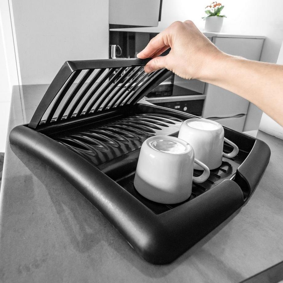 B2X  Ausziehbarerer Geschirrständer mit Platz für Teller und Gläser 