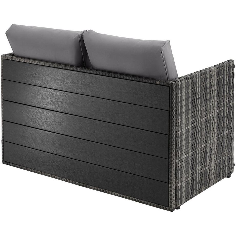 Tectake Set salotto da giardino in rattan 2 in 1 Monopoli Utilizzabile come divano da giardino o gruppo di sedute  