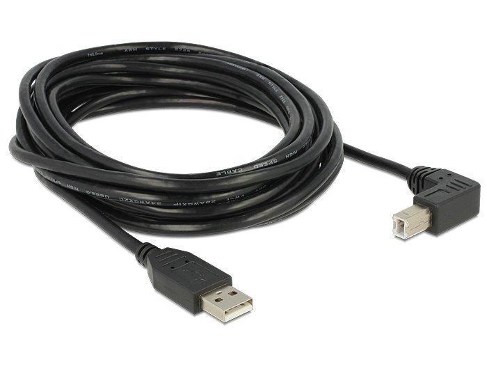 DeLock  5m, USB 2.0-A - USB 2.0-B cavo USB USB A USB B Nero 