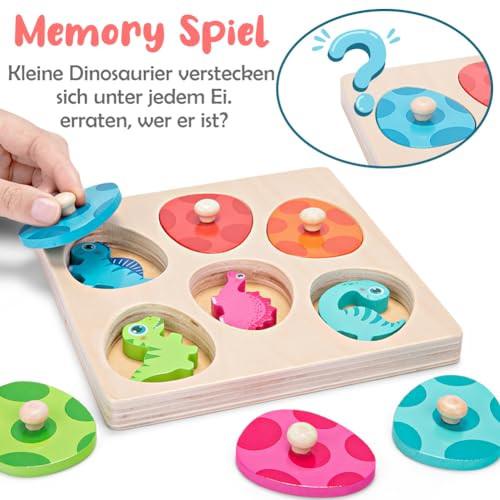 Activity-board  Greifpuzzle Holzpuzzle | Dinosauriereier Sortierpuzzle für Kinder 