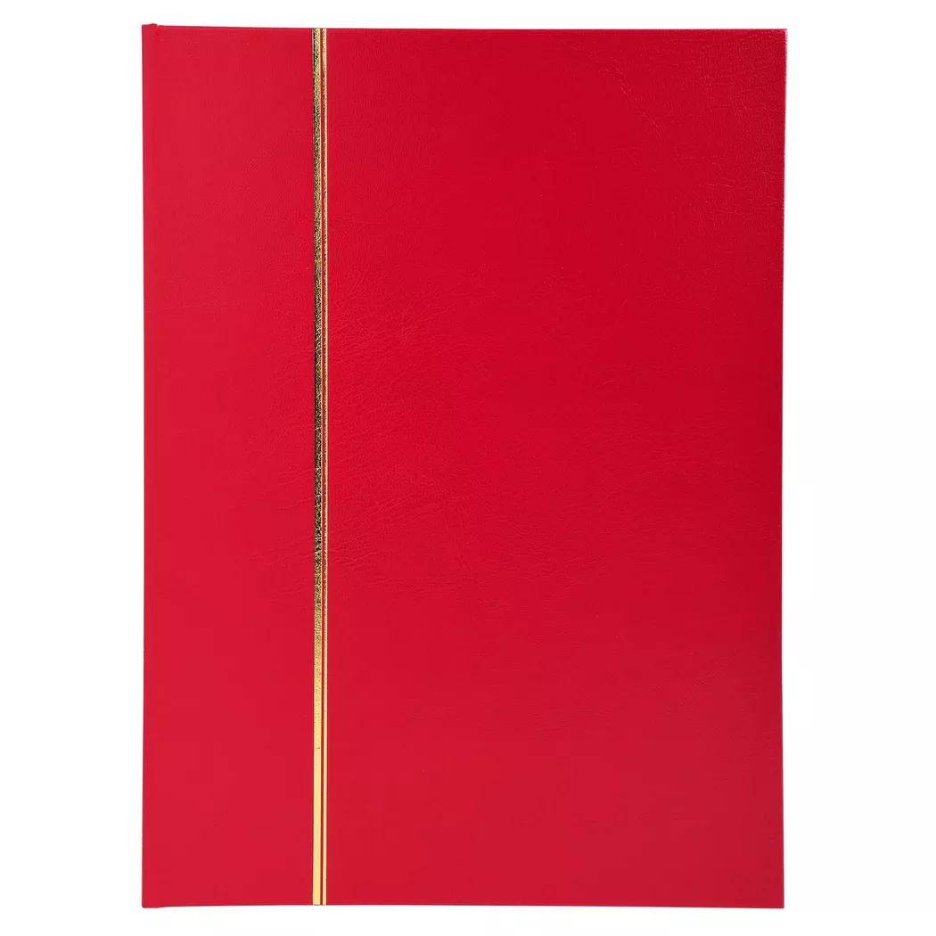 Exacompta - Briefmarken Einsteckalbum aus Halbleder, 16 Seiten, 16,5x22,5cm, One Size, Rot