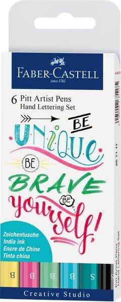 Faber-Castell FABER-CASTELL Pitt Art Pen Handlettering 267116 Pastel 6 Stück  