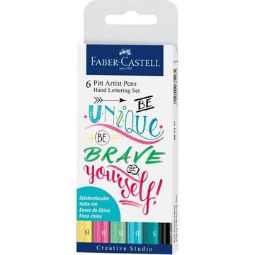 FABER-CASTELL Pitt Art Pen Handlettering 267116 Pastel 6 Stück