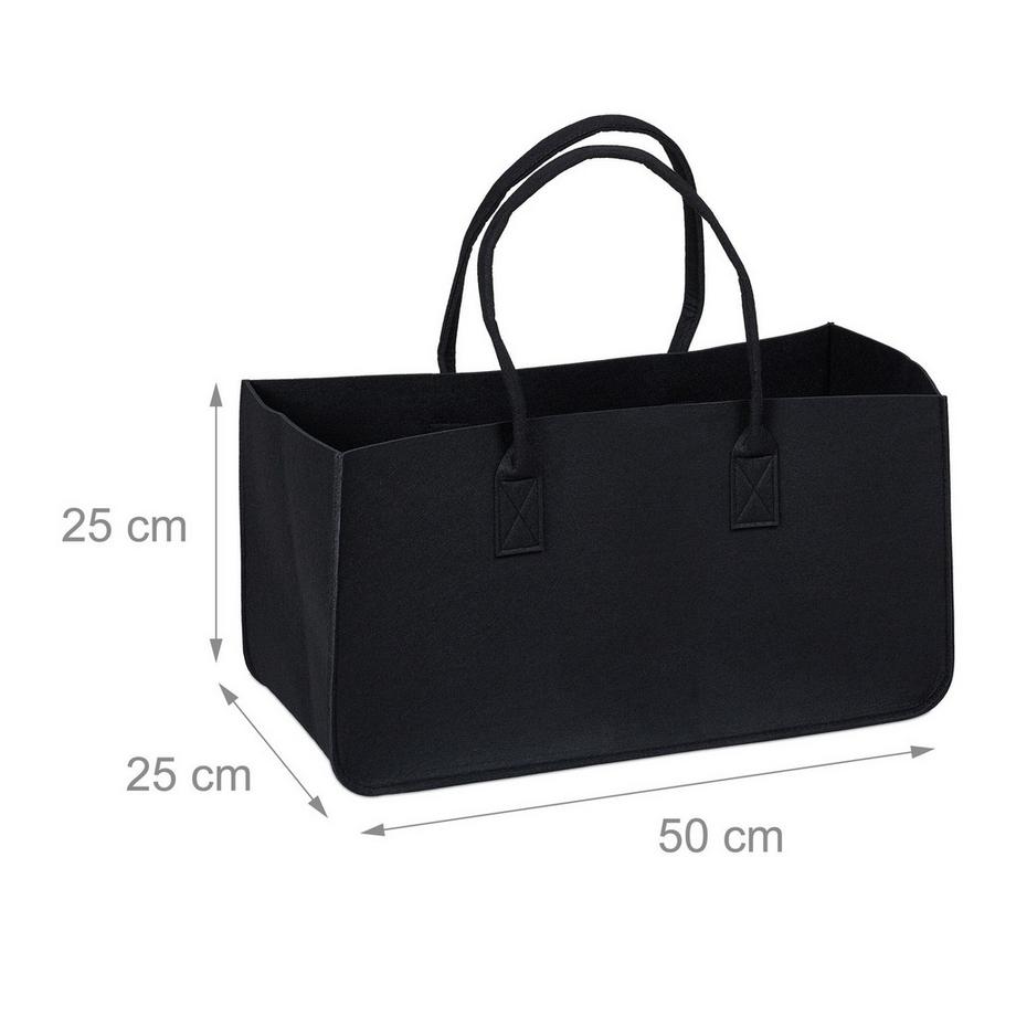 B2X set di 2 sacchi per legna da ardere in feltro nero  