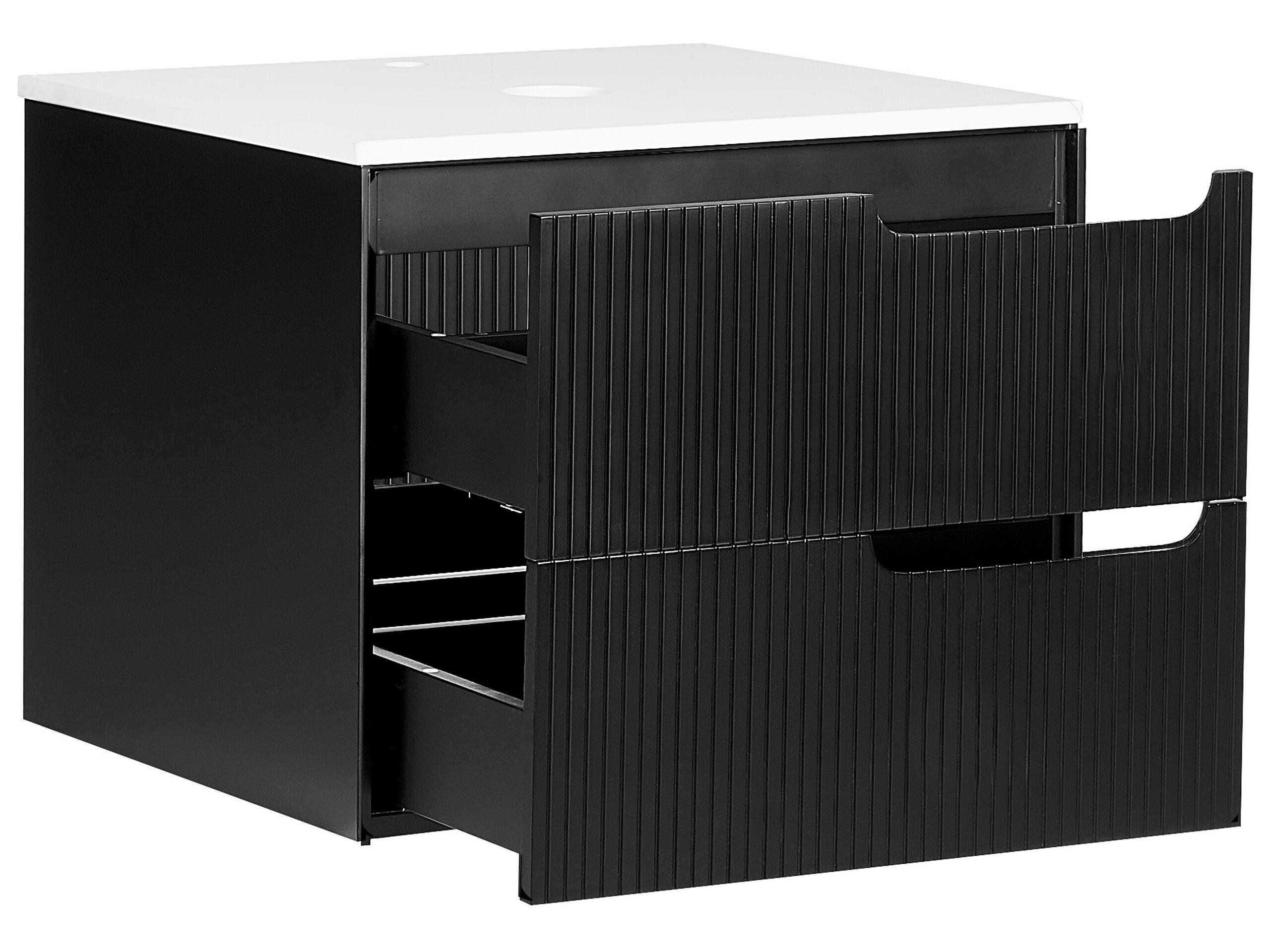 Beliani Mobile lavabo a parete en Fibra a media densità (MDF) Moderno QUINTELA  