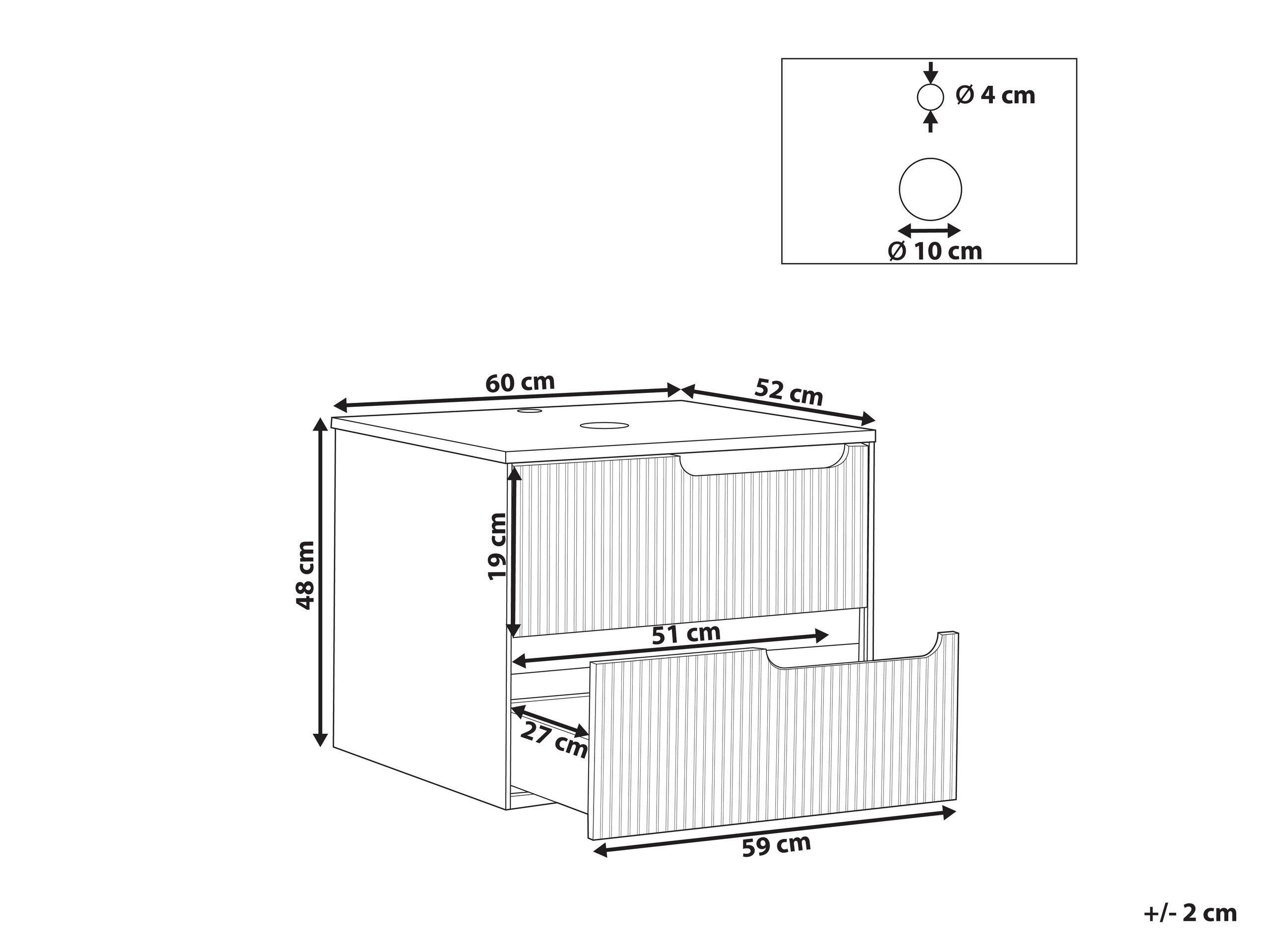 Beliani Wandmontierter Waschtischunterschrank aus MDF-Platte Modern QUINTELA  