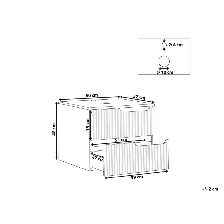 Beliani Wandmontierter Waschbeckenunterschrank aus MDF-Platte Modern QUINTELA  