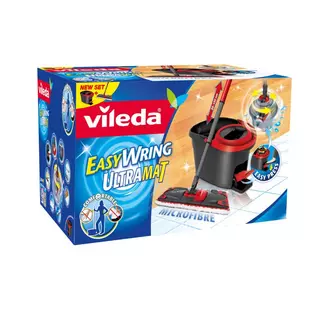 Vileda Turbo Easy Wring & Clean Box, Serpillère Bleu/Noir