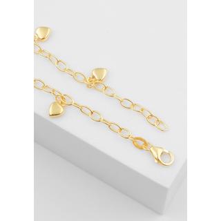 MUAU Schmuck  Bracelet forçat coeur or jaune 750, 2.9mm, 16cm 