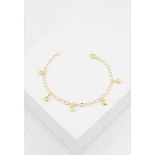 MUAU Schmuck  Bracelet forçat coeur or jaune 750, 2.9mm, 16cm 