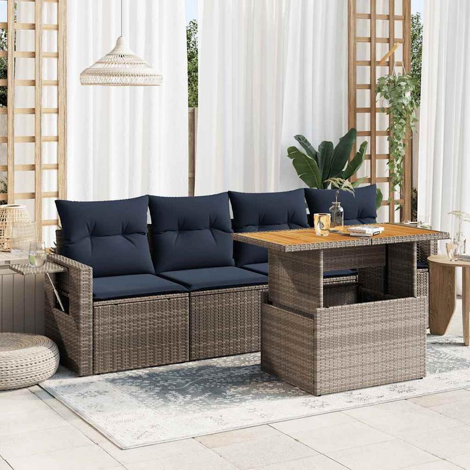 VidaXL set di divani da giardino Polirattan  
